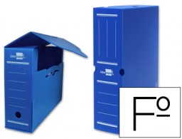 Caja archivo definitivo Liderpapel Folio plástico azul